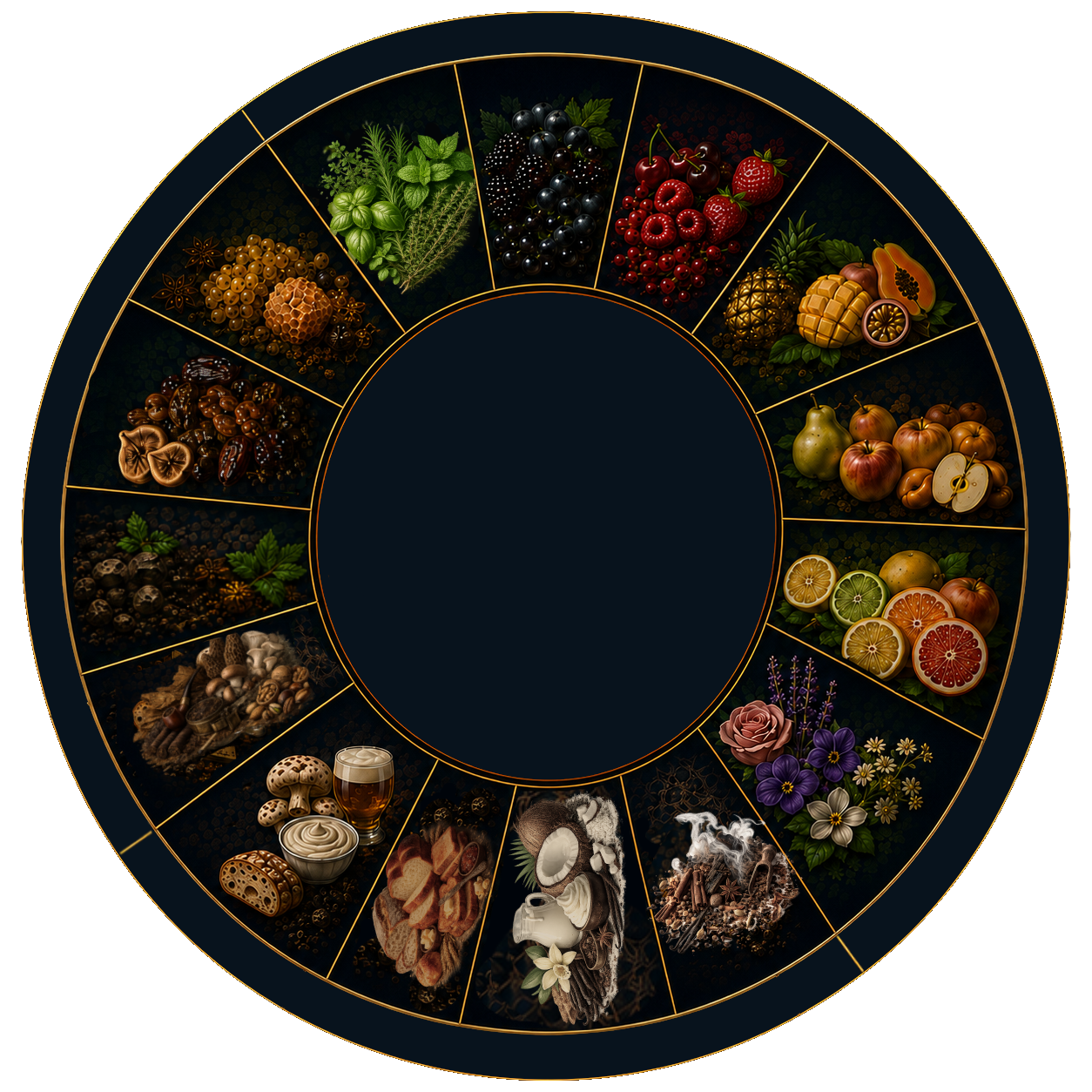 Aroma profile wheel